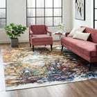 Modway - Success Treillis marocains floraux vintage vieillis Jayla Tapis de comédie 8 pi l x 10 pi L - Multicolore-Tissage serré à poil bas