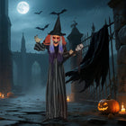 Outsunny - Décoration animée d'Halloween - sorcière animatronique - orange-Le traitement de peinture sans danger vous garantit une utilisation sans souci pour vous et votre famille 
