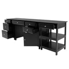 Winsome – Ensemble Delta pour bureau à domicile, 3 pièces, bois noir (22387)-Fabriqué en bois composite fini noir