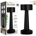 Bell and Howell - Lampe de table moderne sans fil à DEL rechargeable de 8,4 po The Chelsea - Noir-Temps de charge de 3 à 4 heures