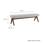 Modway - Lyra 63" Tissu tapis Banc - Gris clair-Siège rembourré