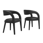 Modway - Pinnacle Cuir végane Chaise à manger Ensemble de 2 - Vinyle noir-Ensemble de chaises de salle à manger modernes