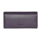 Club Rochelier - Portefeuille pochette pour femme avec chéquier et soufflet - Prune-Fermeture à pression