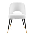 Modway - Rouse Performance Velvet Fauteuil d’appoint de salle à manger - Blanc-Capacité de poids de la chaise : 331 lb.