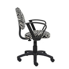 Nicer Furniture - chaise de travail en microfibre avec accoudoirs en boucle - zèbre-Siège rembourré épais avec dossier et soutien lombaire intégrés