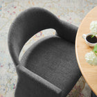 Modway - Talia Tissu rembourré Fauteuil à manger - Charbon de bois-Siège/dossier rembourré fixe