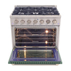 Kucht - 36 po Série KNG Cuisinière Pro Style au gaz naturel - Acier inoxydable/Vert-Porte de four interchangeable disponible en neuf couleurs