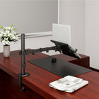 AnthroDesk - Bras de fixation pour ordinateur portatif avec pince de bureau-Plage de rotation du panneau avant : -180degree/+180degree