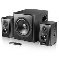 Edifier - S351DB Enceintes d'étagère Bluetooth avec caisson de basses de 8 po - Noir-Enrichissez votre audio avec des aigus nets et clairs fournis grâce à nos tweeters à dôme en titane de haute qualité
