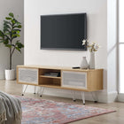 Modway - Nomad 59 po Meuble TV, Chêne-Portes coulissantes en maille