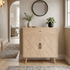 HOMCOM - Buffet de style ferme 30 po avec tiroir et étagère de rangement - chêne-Assemblage requis