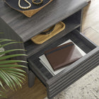 Modway - Render Table de chevet, Fusain-Tiroir à glissière à extension complète