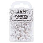JAM Paper - Punaises colourées - blanches - paquet de 100-Punaises à tête en plastique | Couleur : Blanc