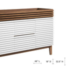 Modway - Render 48" Meuble de toilette de salle de bain compatible double lavabo (non inclus) - Noyer blanc-Stratifié lisse