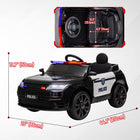 Qaba - Voiture de police électrique 12 V pour enfants avec télécommande - Noir-La suspension à ressort et le démarrage lent améliorent la douceur de la conduite 