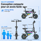 Gyrocopters - Trottinette électrique pour enfants Radi8 - Vitesse 25 km/h - Autonomie 20 km - Éclairage LED - Noir-Dominez toutes les allées et les sentiers de parc grâce à des pneus en caoutchouc de 10 pouces à haute adhérence et à un système de freinage à disque arrière fiable