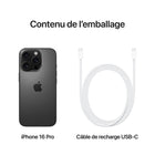 Apple - iPhone 16 Pro 6,3" - 128 Go - Titane noir - Bell et Virgin Plus-Connectivité Satellite: Quand aucun réseau cellulaire ou Wi-Fi n'est à sa portée, iPhone peut se connecter à un satellite pour vous permettre d'envoyer et de recevoir des textos et des Tapback. En cas d'accident de voiture grave, il peut contacter les secours si vous n'êtes pas en mesure de le faire