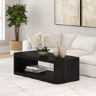 Hudson&Canal - Table basse rectangulaire Kellan 47" L - Grain noir-Nettoyer avec un chiffon doux et sec, sans produits chimiques agressifs ni produits de nettoyage abrasifs