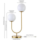 Hudson&Canal - Lampe de table Dufrene à 2 lumières avec abat-jour en verre - Laiton/blanc lait-Comprend un cordon de 6 pieds avec interrupteur à bascule