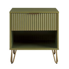Manhattan Comfort - Table de nuit moderne DUMBO 20,07" à 1 tiroir - Vert olive-Moderne-contemporain avec une touche de glamour - Table de nuit pour chambre et salon