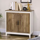 HOMCOM - Armoire de rangement style ferme 30,9 po L - chêne-La surface est recouverte de mélamine, lisse et facile à nettoyer 