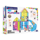 Magna-Tiles - Ensemble de construction magnétique Maison de jeu pour animaux de compagnie 50 pièces-Ce qui est inclus: 50 pièces magnétiques, dont quatre nouveaux amis poilus, une figurine de gardien d’animaux combinable et une nouvelle pièce en forme de glissade
