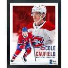 Frameworth - Cadre Cole Caufield Collage Portrait Canadiens - Impression Encadrée - 16 po L x 20 po H-Sous licence officielle de la LNH et NHLPA - met en vedette Cole Caufield et les Canadiens de Montréal avec signature en fac-similé imprimée
