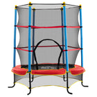 Qaba - Trampoline pour enfants avec filet de protection - 175 cm de diamètre - Multicolore-Donnez à votre tout-petit des heures de plaisir à rebondir avec ce mini trampoline -Fait d'un cadre en acier enduit de poudre et d'une enceinte en filet étroitement tissé pour une utilisation durable 