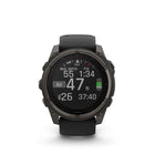 Garmin - fēnix 8 – 51 mm, saphir solaire, titane DLC gris carbone avec bracelet en silicone noir/gris galet-9