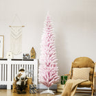 HOMCOM - Arbre de Noël artificiel crayon avec branches floquées de neige-La forme en crayon ne prend pas beaucoup de place au sol ou sur la table, convient aux petites pièces ou à un deuxième sapin de Noël dans une entrée 