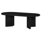 Hudson&Canal - Table basse ovale Alma 48 po de largeur - Grain noir-Le plateau de table a une capacité de poids de 60 lb