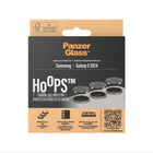 PanzerGlass - Protecteur d'objectif d'appareil photo Hoops pour Samsung Galaxy S24 - Noir-Applicateur pour garantir une installation facile ; adhésif silicone autour des cerceaux