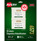 Avery - Étiquettes permanentes pour identification, blanches, nº 6573, 5 po x 8 1/8 po, paq./30-Grand choix d'étiquettes personnalisées  