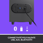 Haut-parleurs Logitech Z407 Bluetooth avec caisson de graves-Compatibilité : Fonctionne avec les ordinateurs Windows, Mac ou Chrome via AUX, Bluetooth et les appareils Android ou iOS compatibles Bluetooth