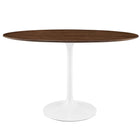 Modway - Lippa Ovale de 48 po Bois Table à manger, Noyer-Table à manger moderne