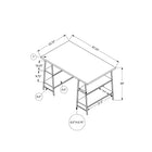 Monarch Specialties - 7529 Bureau 48 po L - Naturel/Metal Blanc-Dimensions du produit: 47,25 pouces L x 23,75 pouces P x 30 pouces H