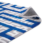 Modway - Nahia Labyrinthe géométrique Tapis de comédie 8 pi l x 10 pi L - Ivoire gris clair et bleu-Haute densité / Tissé à la machine