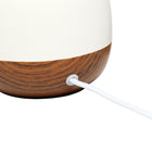 Simple Designs - Petite lampe de table du milieu du siècle - bois foncé et blanc-8