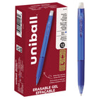 uni-ball - Stylos gel rétractables effaçables - 0,7 mm - bleu - paquet de 12-Stylos Gel