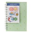 Pep Rally - Carnet à Charms - 6 po l x 8 po H - Jardin Secret-Comprend 6 charms en silicone : fleur rose, marguerite verte, oiseau bleu, fée, champignon et pavot