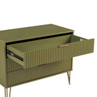 Manhattan Comfort - Dumbo commode moderne 35,19" - vert olive-Pieds en métal doré élégamment évasés ajoutant un design mode sans couture et de la durabilité
