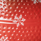 HOMCOM - Collerette de sapin de Noël 26" ronde - décoration de fête-Couleur : Rouge 
