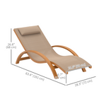 Outsunny - Chaise longue d’extérieur - bain de soleil de jardin avec appui-tête - kaki-Le design léger et portable facilite le transport