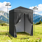 Outsunny - Tente auvent pliante compacte 5 pi l x 5 pi L - Auvent d'intimité portable UPF50+ - Noir-Fenêtre en maille pour la ventilation, avec un volet pour plus d'intimité
