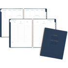 AT-A-GLANCE - Agenda scolaire hebdomadaire/mensuel Signature 2025-2026 - 11 po H x 8 3/8 po l - bleu marine - bilingue-13 mois de planification académique hebdomadaire/mensuelle