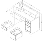 South Shore - Versa - Bureau de travail pour ordinateur avec huche - Chêne vieilli-STYLE TRADITIONNEL: cette table de travail au style traditionnel est un item indémodable. Il présente un joli coup de pied arrondi, de belles poignées de métal et une huche avec d’élégantes courbes.