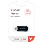 Verbatim - Clé USB-C Plectra 128 Go – Noir-Vitesse de transfert élevée jusqu'à 100 Mo par seconde