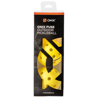 Onix - Balles d'extérieur Fuse G2 - Jaune - Paquet de 3-PRÊTES POUR LE JEU - Les balles de pickleball ONIX Fuse G2 sont prêtes pour le jeu dès leur sortie de la boîte