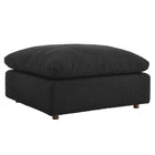 Modway - Commix Boucle rempli de duvet et trop rempli Tissu Ottoman - Noir-Ottoman moderne contemporain