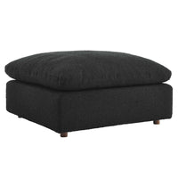 Modway - Commix Boucle rempli de duvet et trop rempli Tissu Ottoman - Noir-Ottoman moderne contemporain